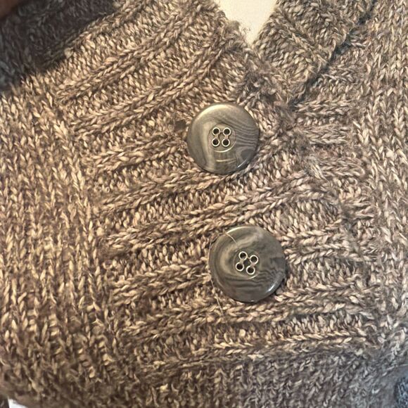 Vintage 90s Y2K Wool-Blend Wet Seal Collared Hooded Marbled Sweater XS - Picture 2 of 6